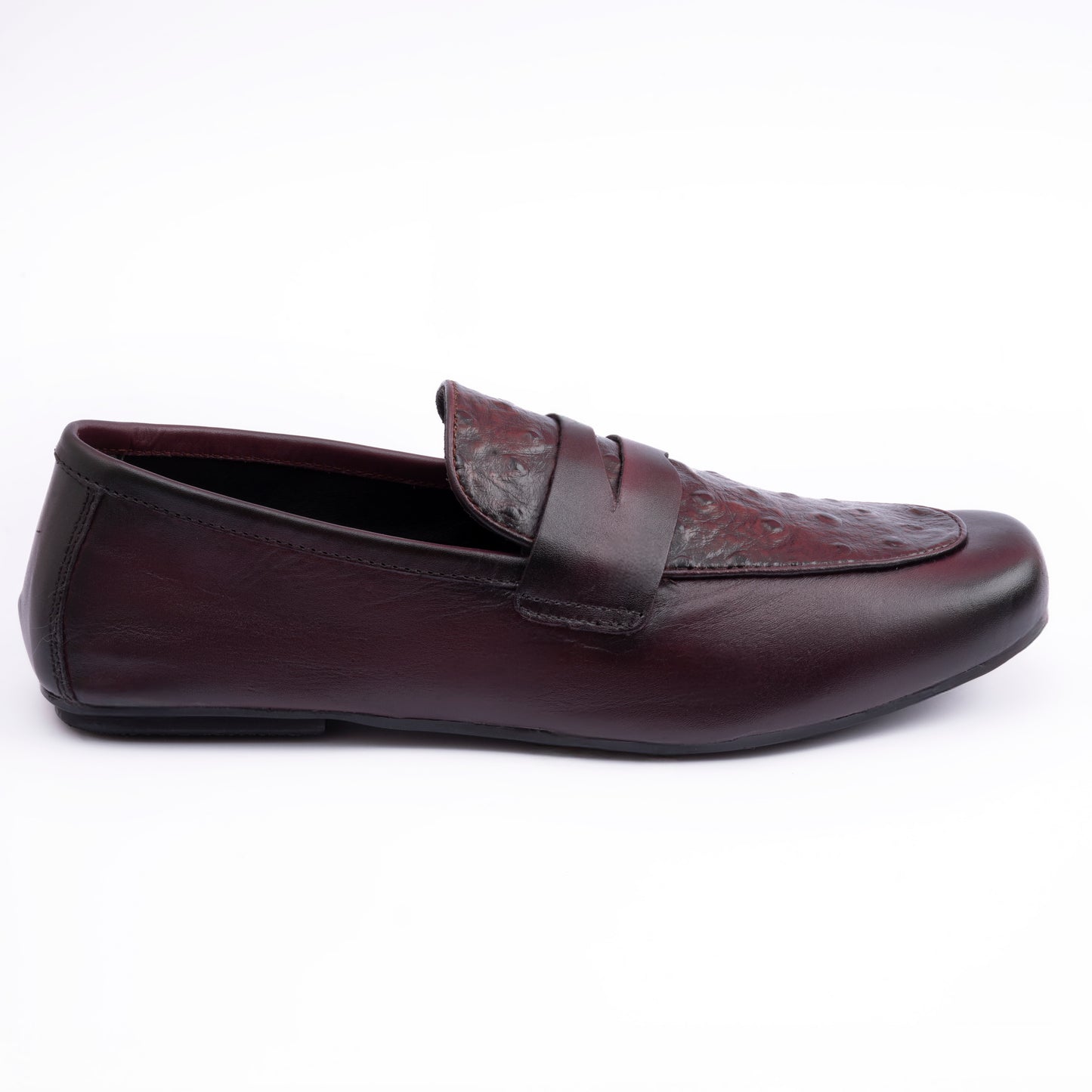 OSTRICH LEATHER TEXTURED MOCCASIN