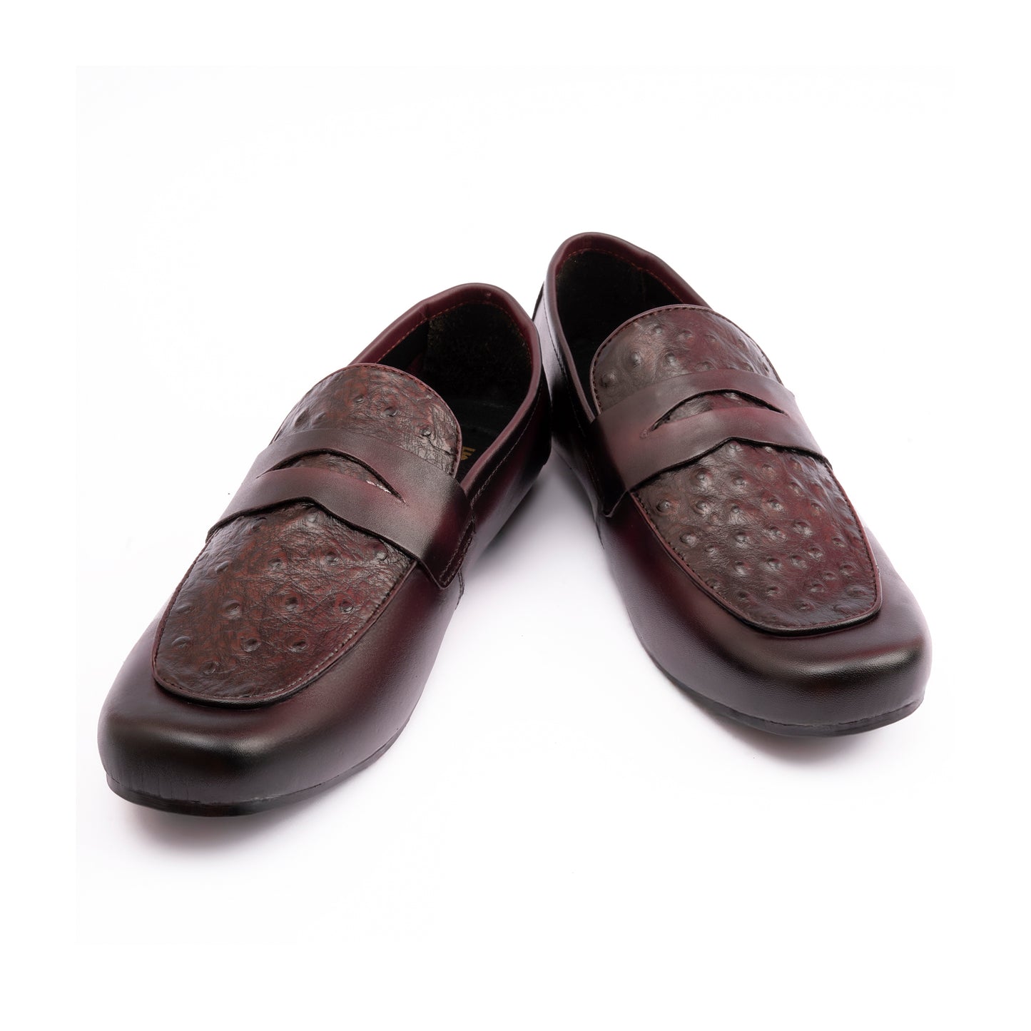 OSTRICH LEATHER TEXTURED MOCCASIN