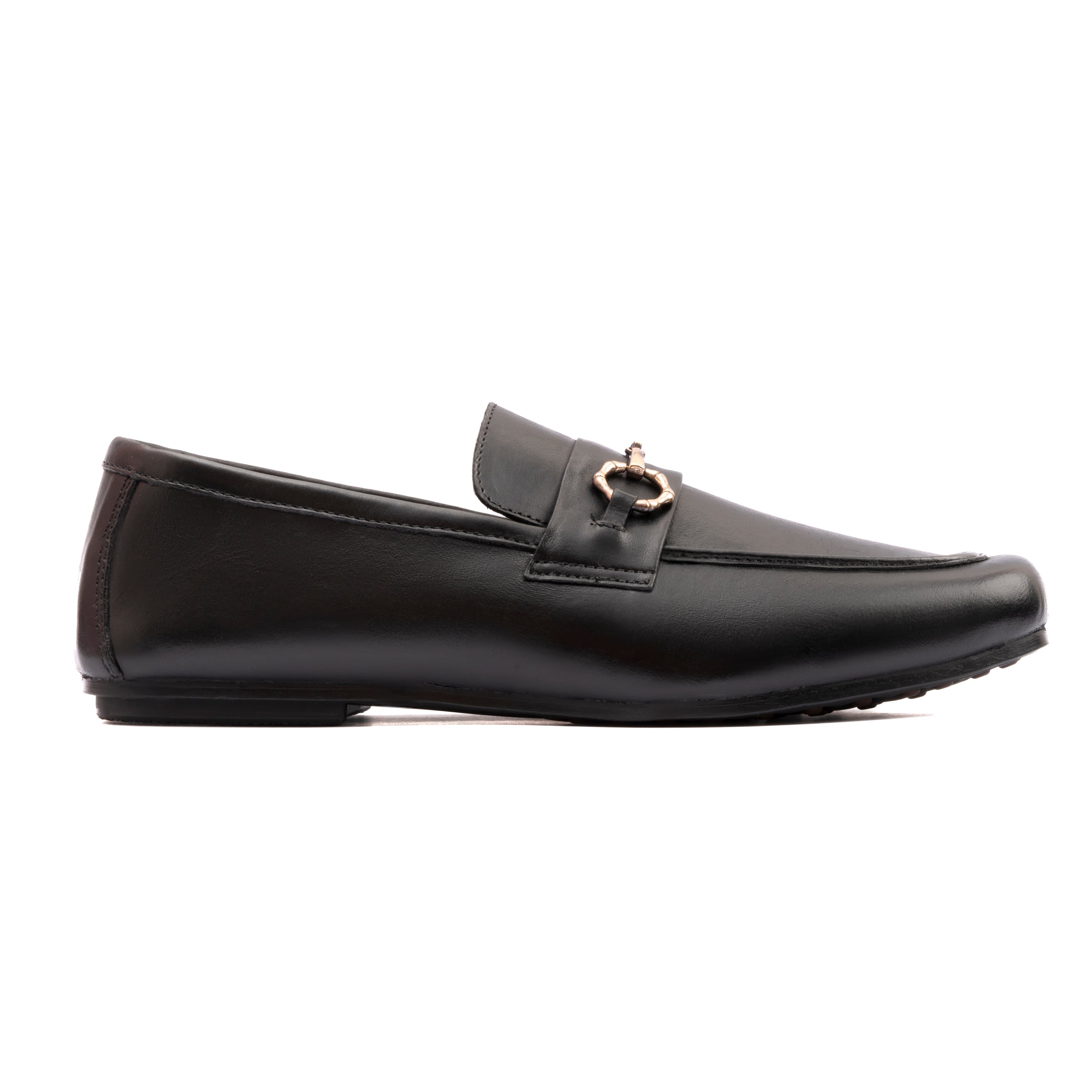 BLACK LEATHER CLASSIC MOCCASINS