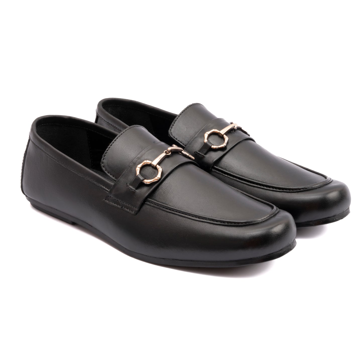 BLACK LEATHER CLASSIC MOCCASINS