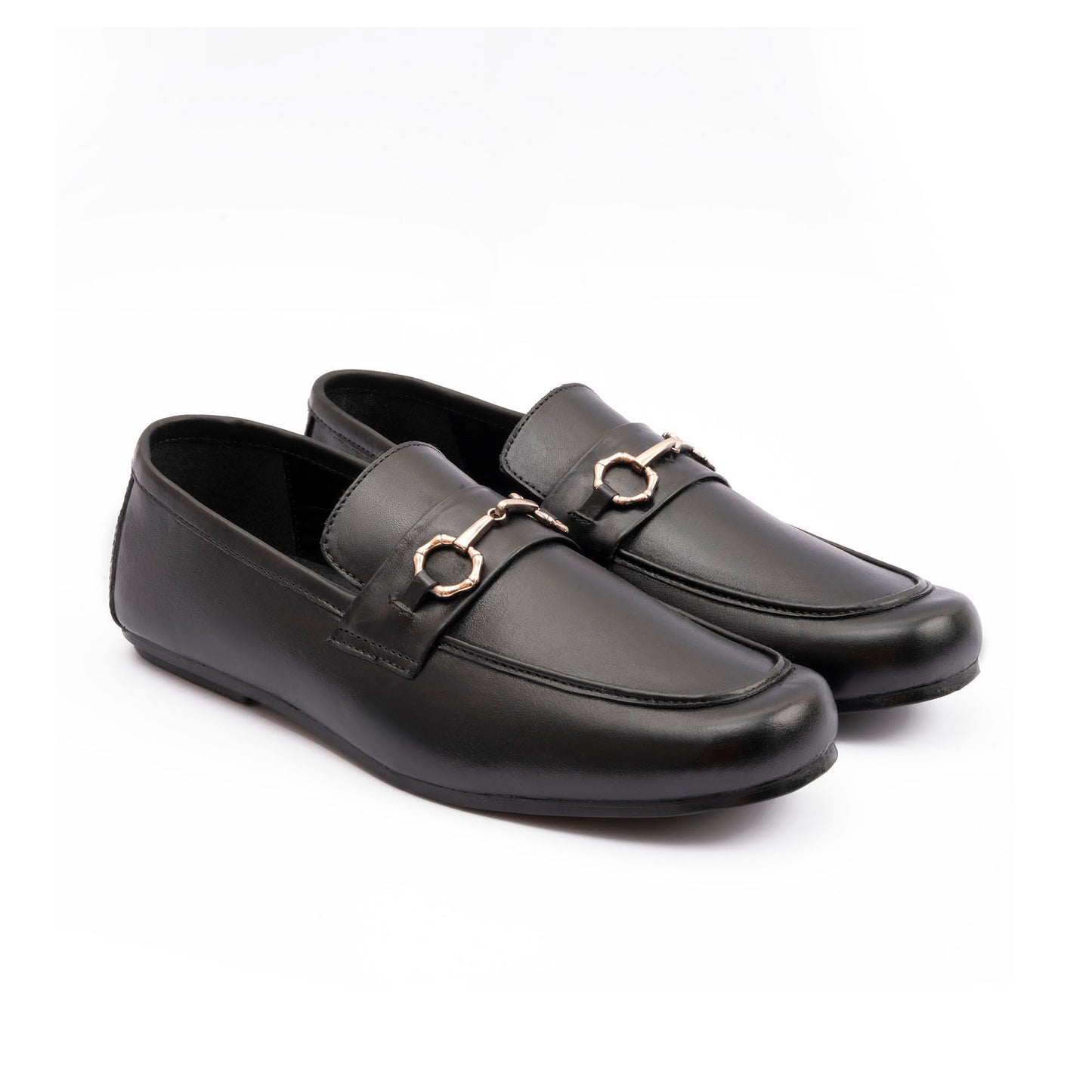 BLACK LEATHER CLASSIC MOCCASINS