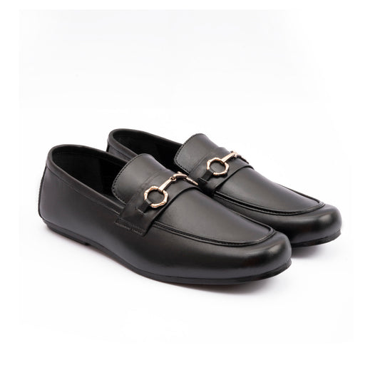 BLACK LEATHER CLASSIC MOCCASINS
