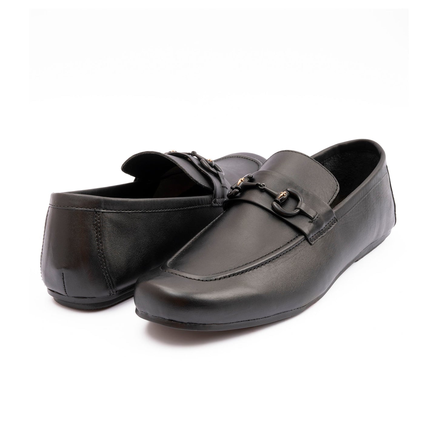 BLACK SOFT LEATHER MOCCASINS
