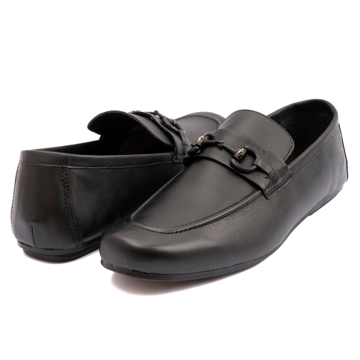 BLACK SOFT LEATHER MOCCASINS
