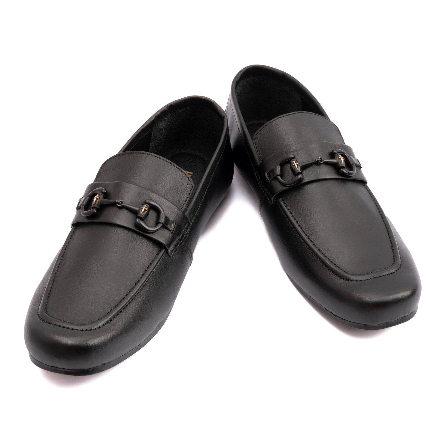 BLACK SOFT LEATHER MOCCASINS