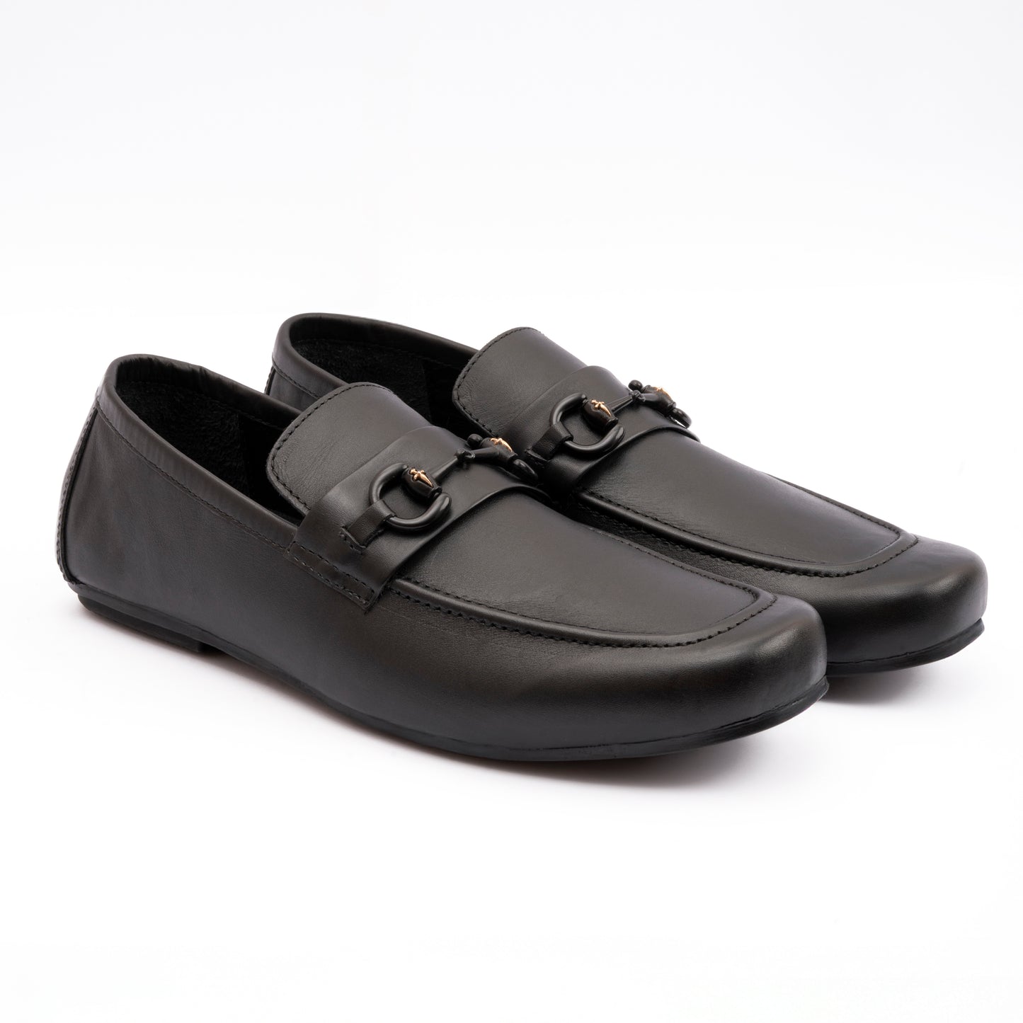 BLACK SOFT LEATHER MOCCASINS