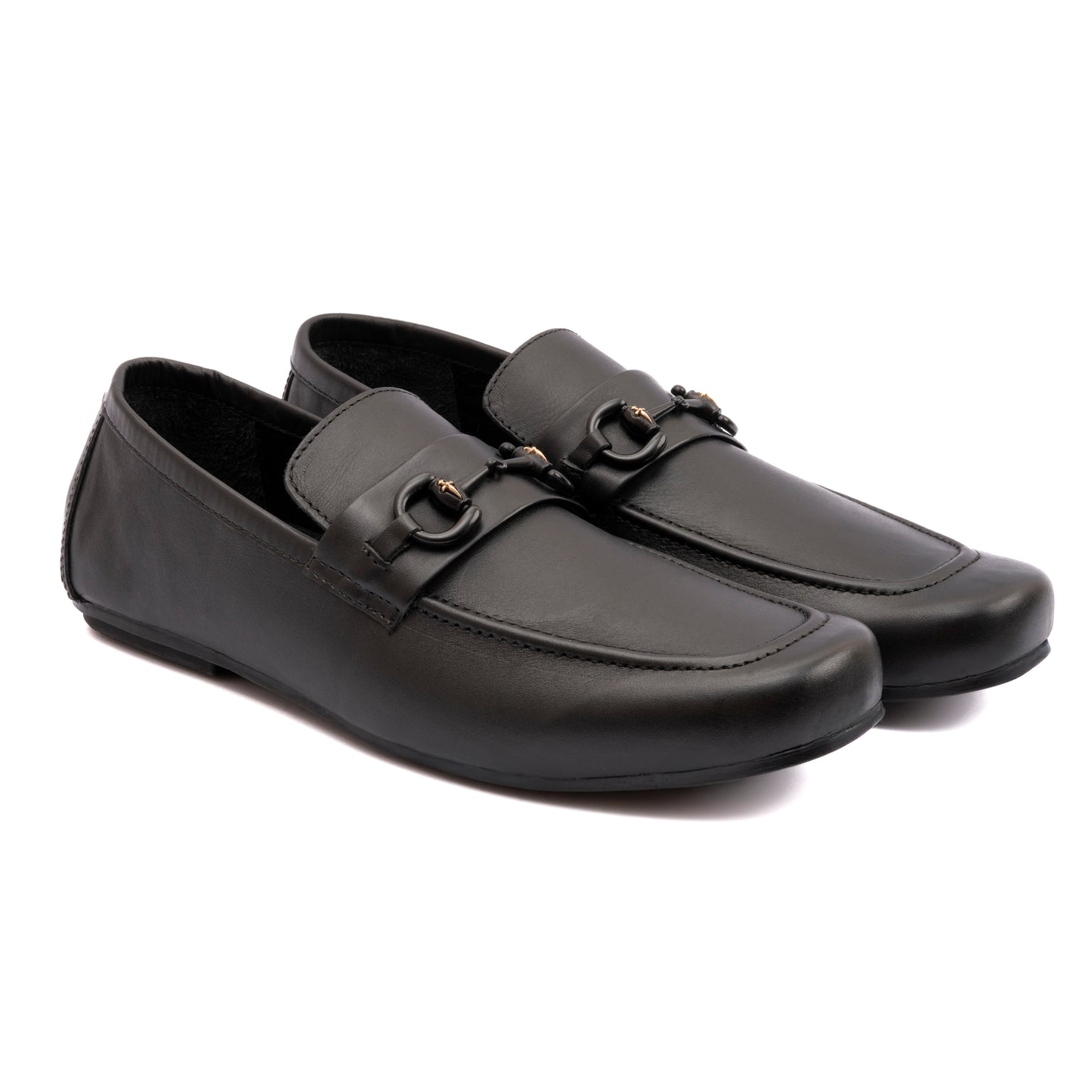 BLACK SOFT LEATHER MOCCASINS