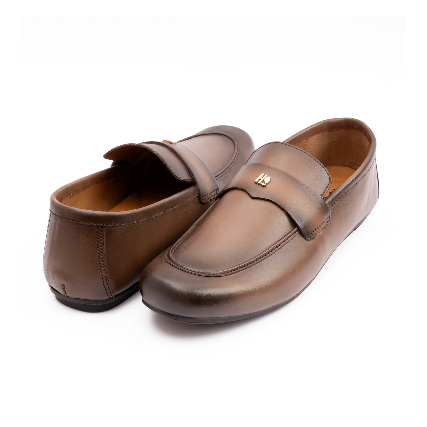 SOFT LEATHER SHADED TOE MOCCASINS
