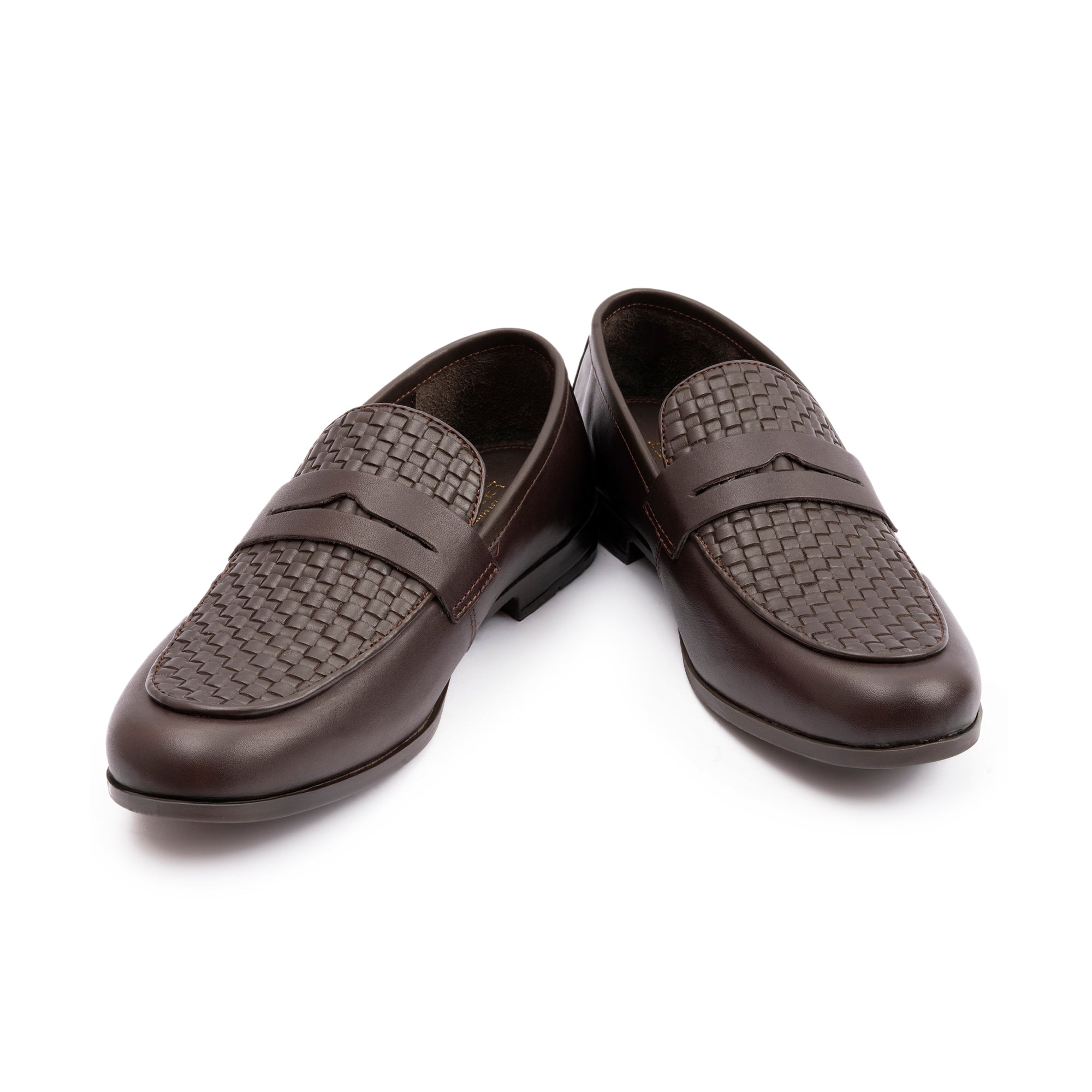 BRAIDED VAMP LEATHER SHOES