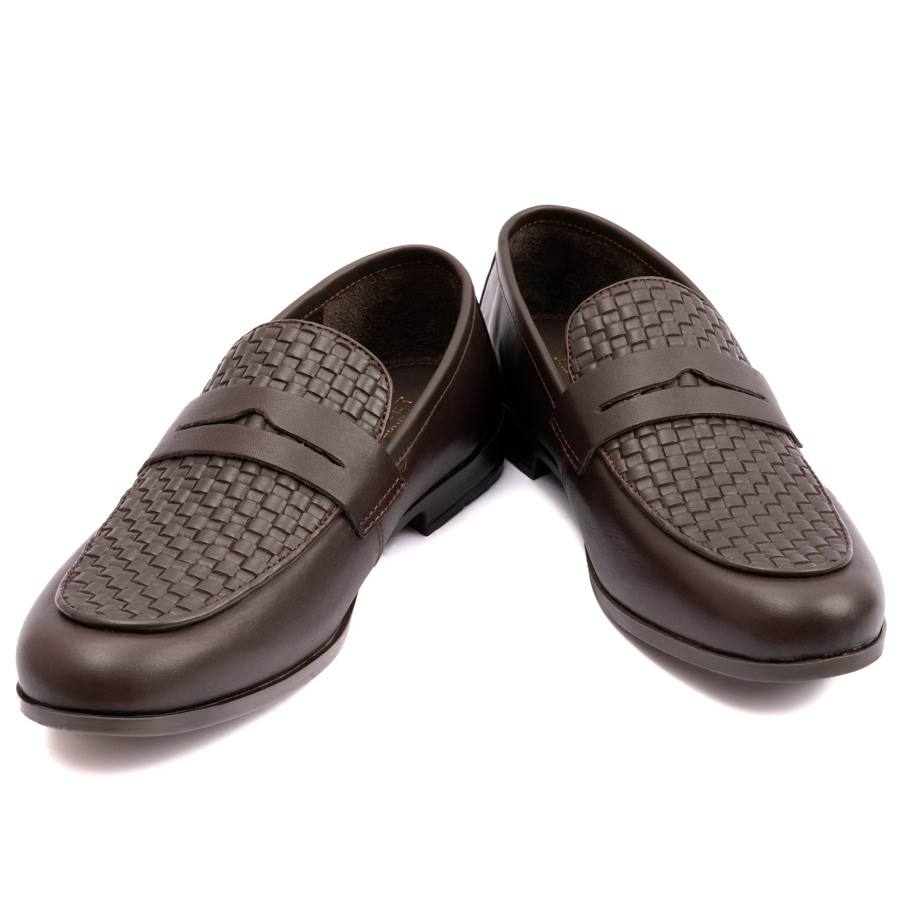 BRAIDED VAMP LEATHER SHOES