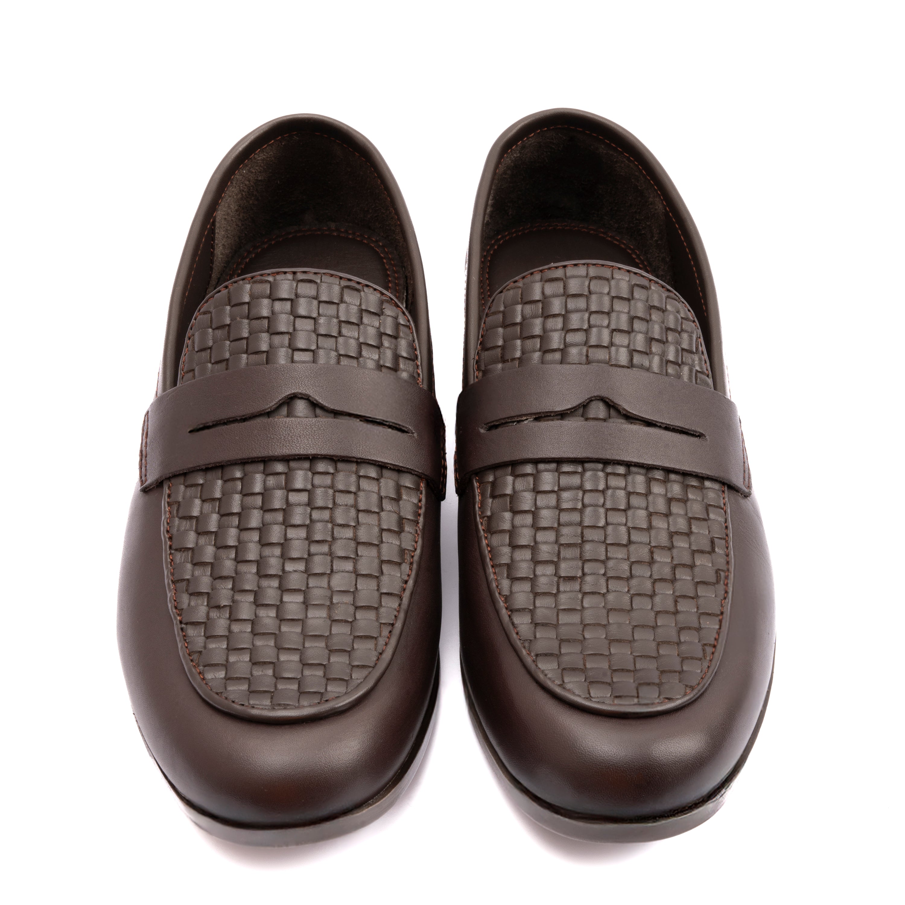 BRAIDED VAMP LEATHER SHOES