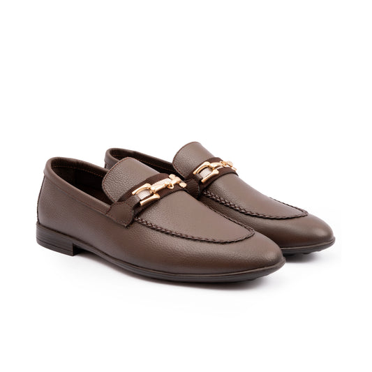 BROWN MILLED LEATHER SHOES