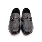 NAVY CROCO TEXTURED SHOES