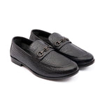 NAVY CROCO TEXTURED SHOES
