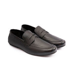 BLACK ANILINE LEATHER MOCCASIN