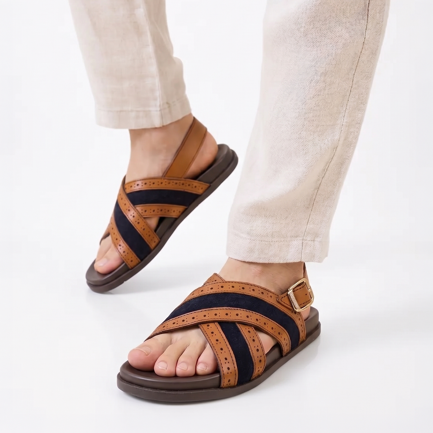MULTI PIECE LEATHER SANDAL