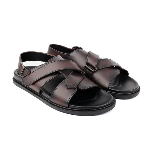 TWO TONE LEATHER SANDAL