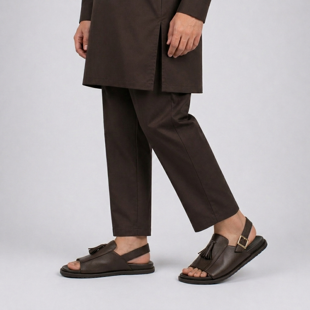MILLED LEATHER TASSEL SANDAL