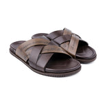 LASER TEXT LEATHER SLIPPER