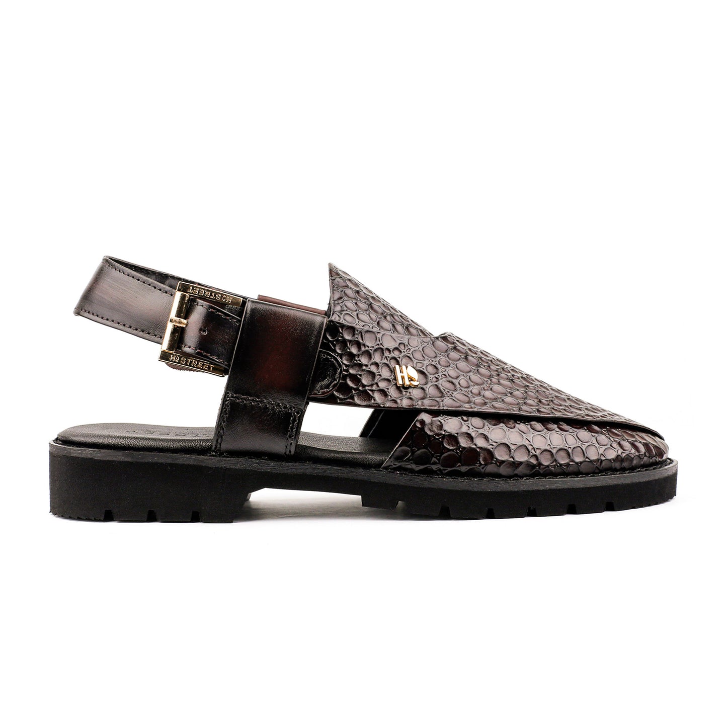 TEXTURED LEATHER COMFORT SANDAL