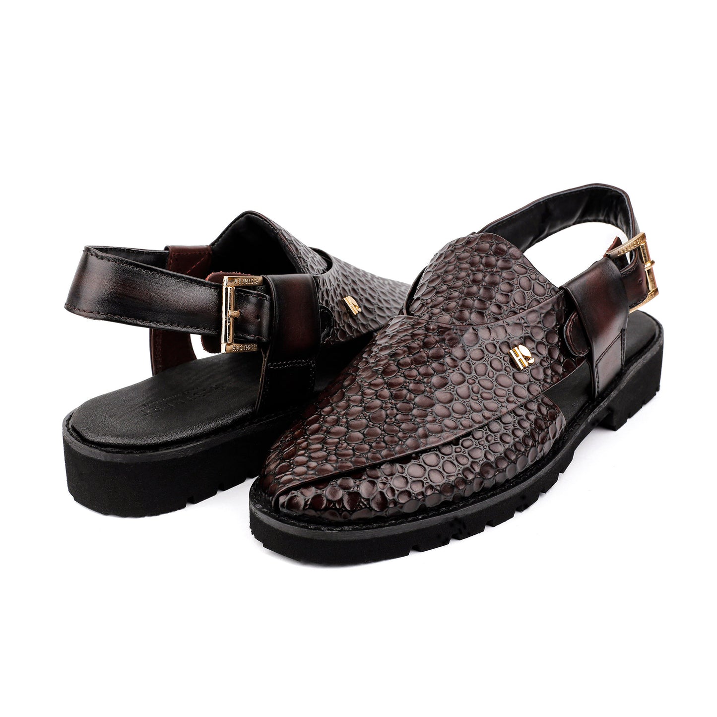 TEXTURED LEATHER COMFORT SANDAL