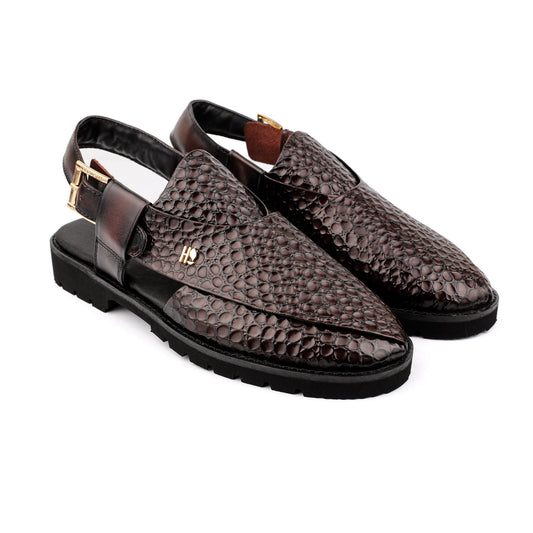 TEXTURED LEATHER COMFORT SANDAL