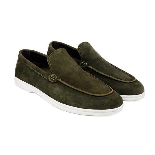 OLIVE SUEDE LEATHER SHOES