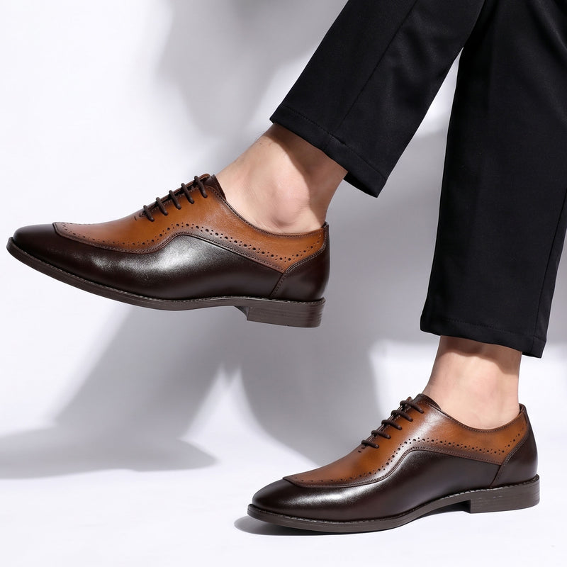 MULTI LEATHER LACE UP SHOES