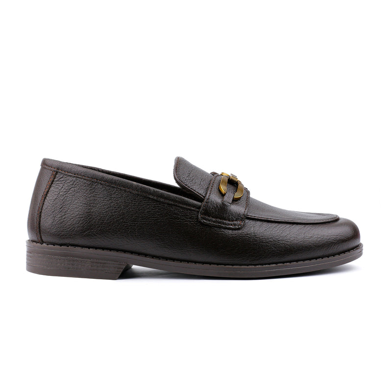 BROWN TEXTURED LEATHER SHOES