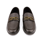 BROWN TEXTURED LEATHER SHOES