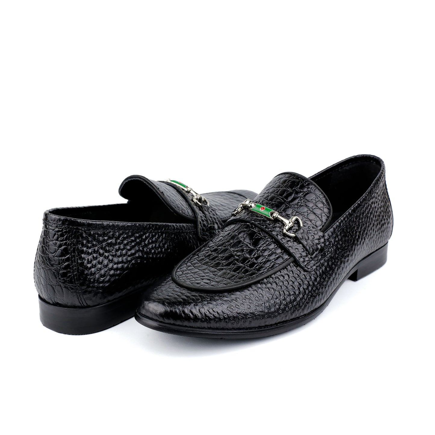 BLACK PATENT TEXTURED SHOES