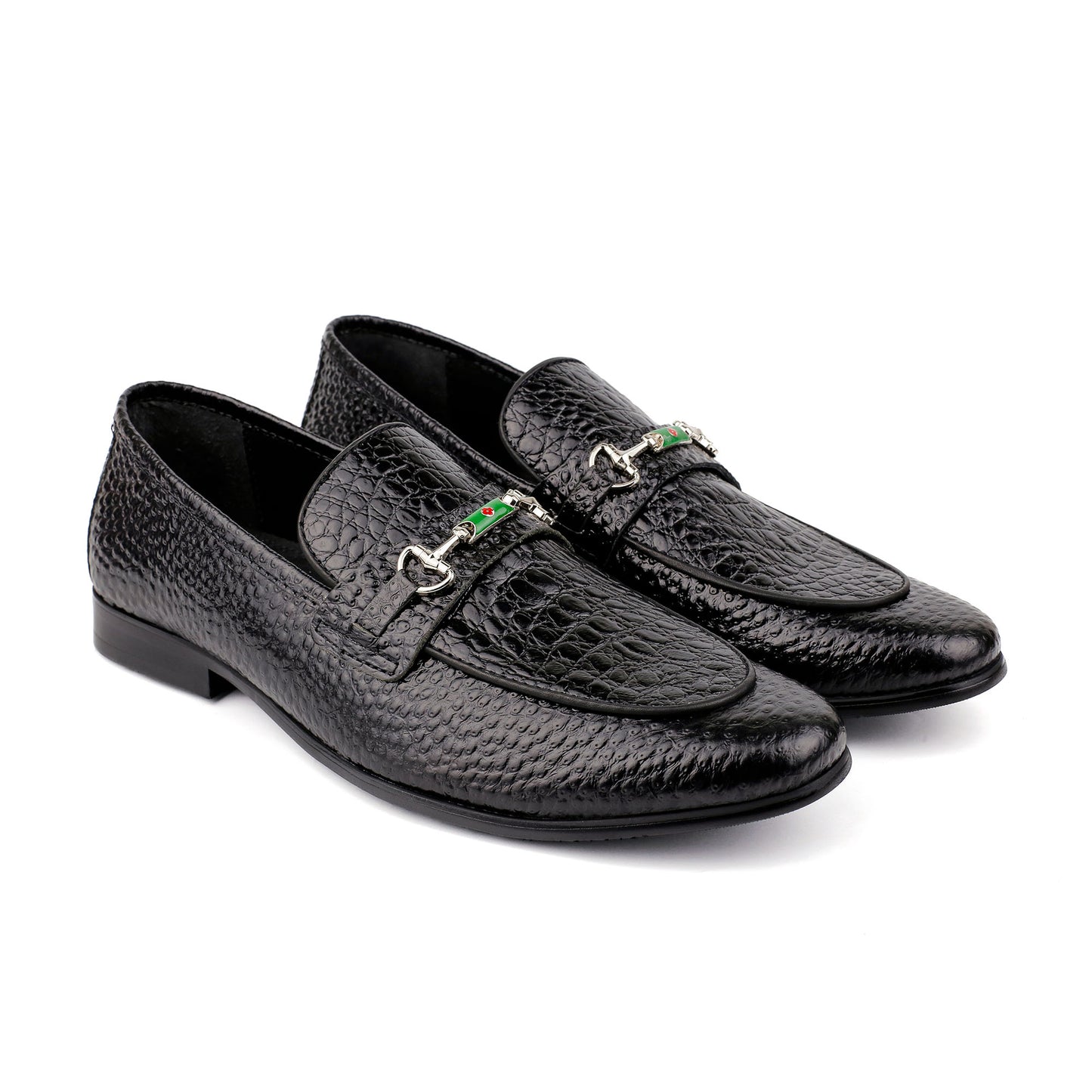 BLACK PATENT TEXTURED SHOES