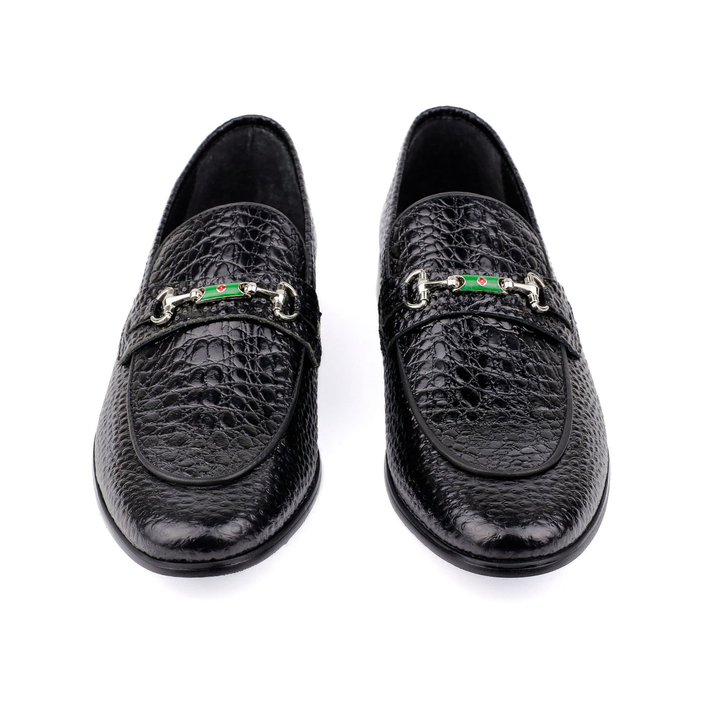 BLACK PATENT TEXTURED SHOES