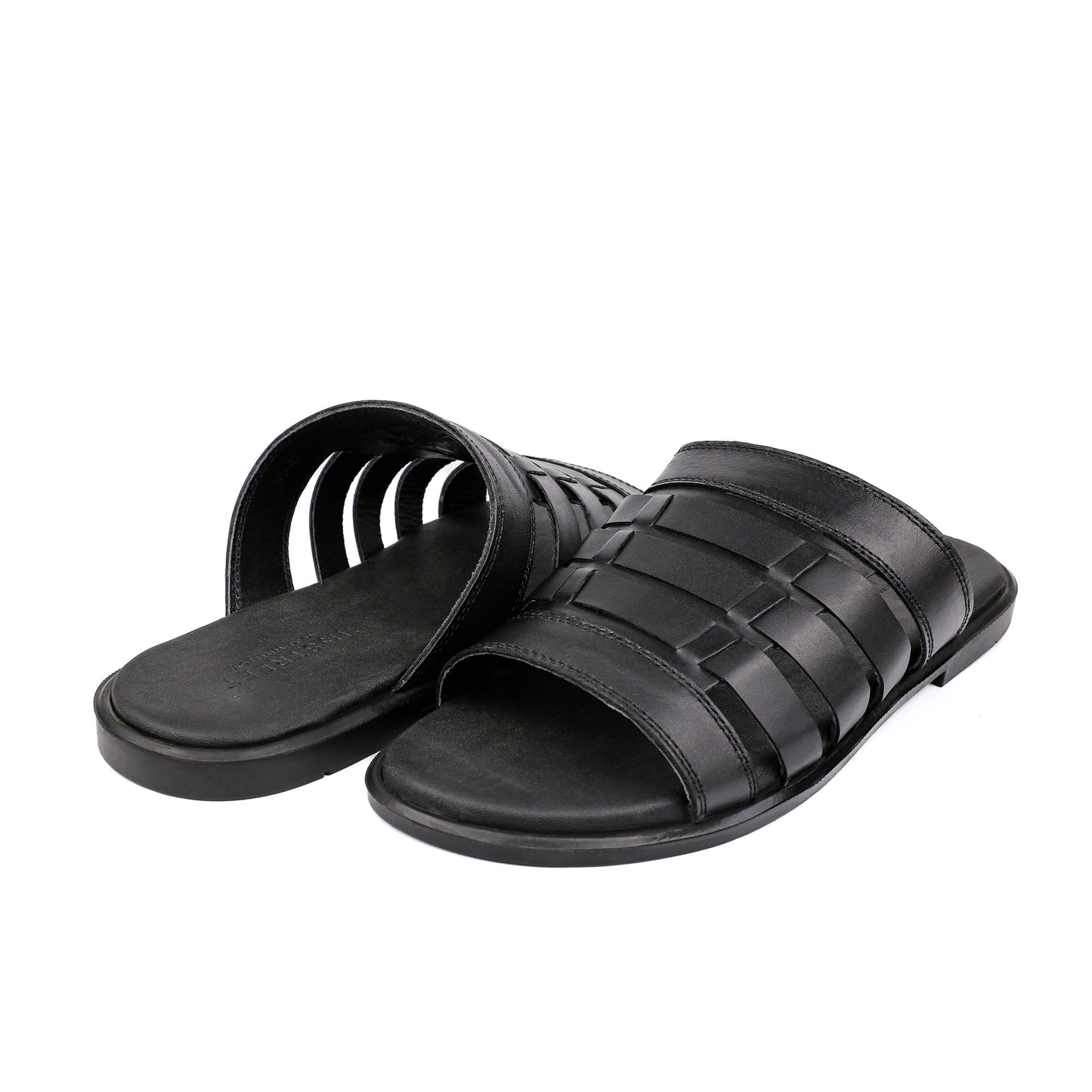 BLACK ANILINE LEATHER SLIPPER