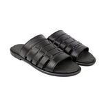 BLACK ANILINE LEATHER SLIPPER