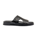 BLACK TWXTURED LEATHER SLIPPER