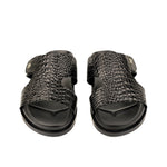 BLACK TWXTURED LEATHER SLIPPER
