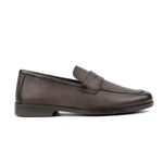 BROWN MILLED  LEATHER LOAFERS