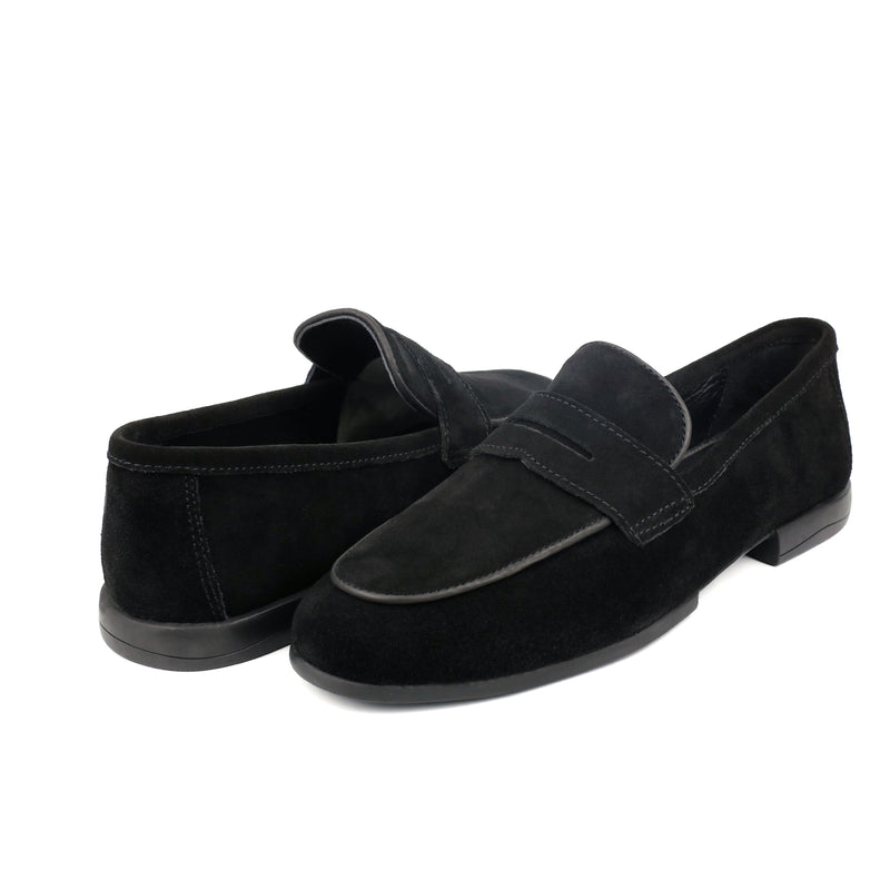BLACK SUEDE LEATHER LOAFERS