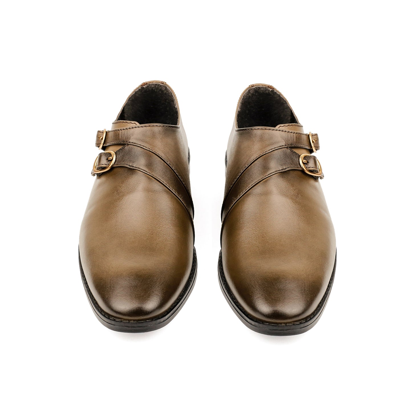 DOUBLE BUCKLE LEATHER SHOES