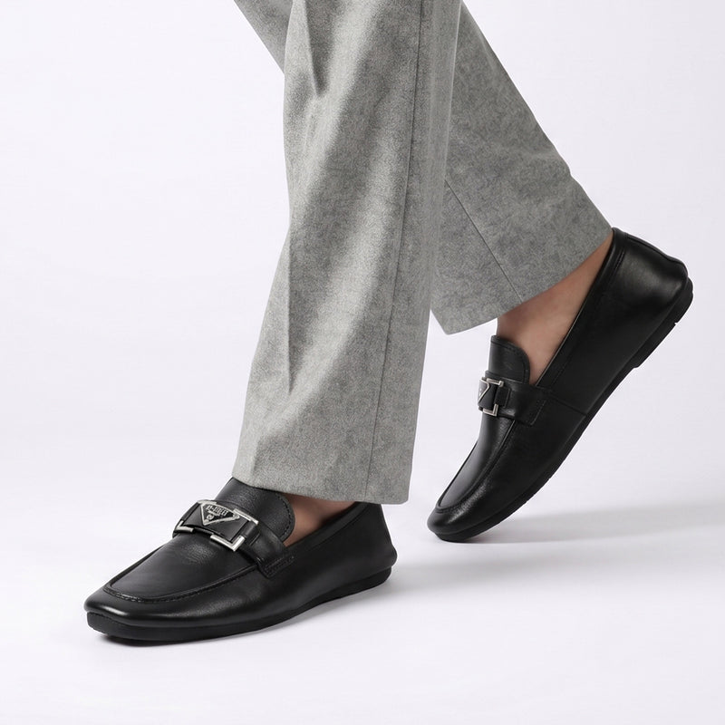 BLACK SOFT LEATHER SHOES
