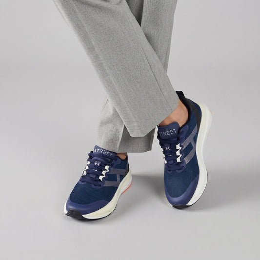 BLUE LACE UP TRAINER SHOES
