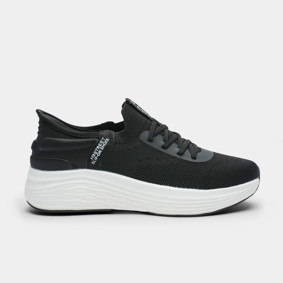 CASUAL BLACK KNIT SNEAKERS