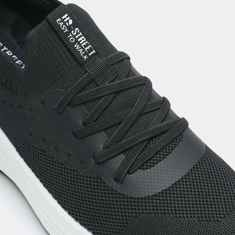 CASUAL BLACK KNIT SNEAKERS