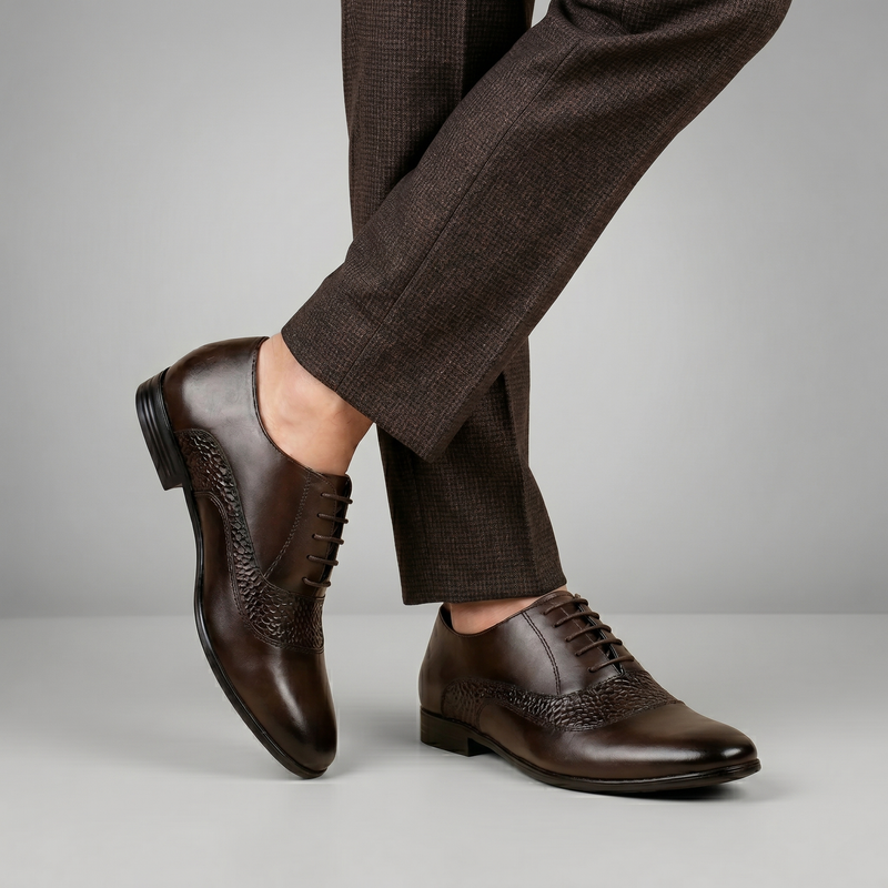 SPLIT LEATHER LACE UP SHOES