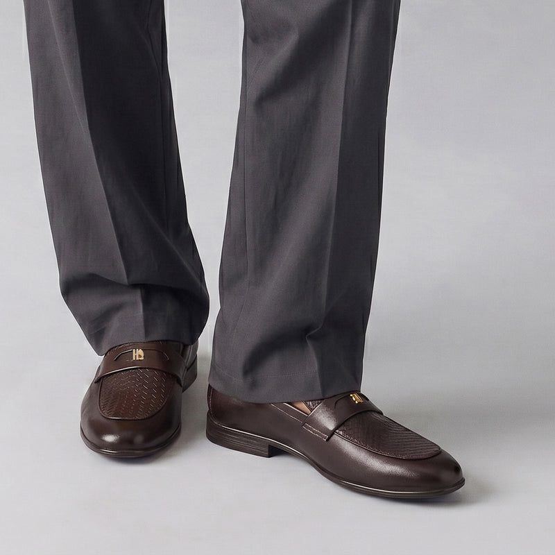 BROWN SPLIT LEATHER SHOES