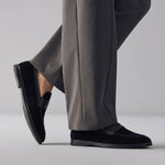 BLACK SUEDE LEATHER LOAFERS