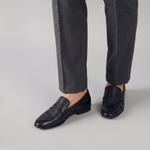 BLACK SPLIT LEATHER SHOES