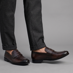MAROON CROCO TEXTURED SHOES