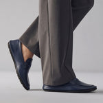 NAVY SOFT LEATHER SHOES